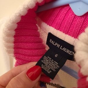 Girl's 6 White Zip sweater jacket Ralph Lauren